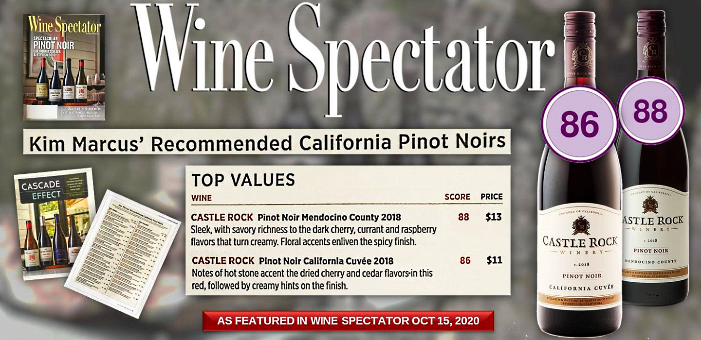 Castle Rock Winery Earns Two TOP VALUE Recommendations from Wine Spectator