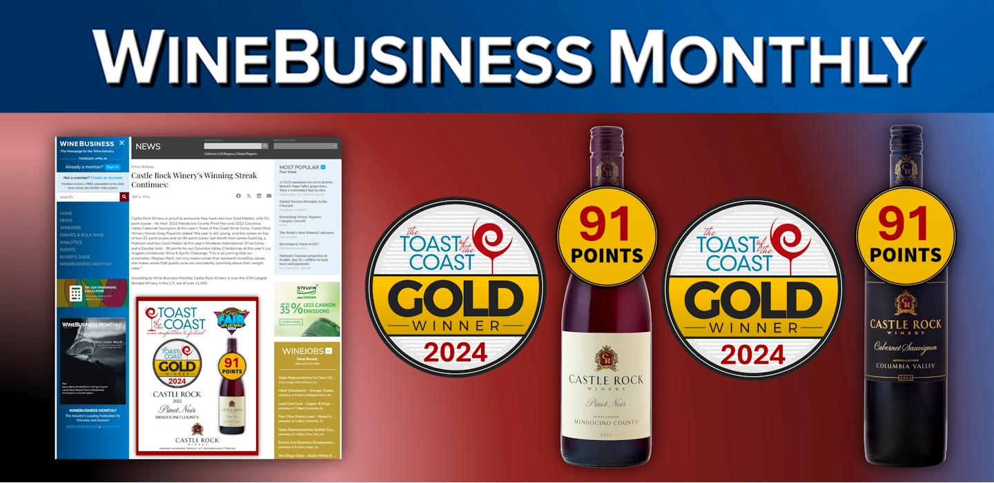 Wine Business Monthly – Toast of the Coast Gold Medals